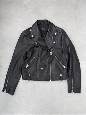MACKAGE Black Leather Moto Jacket - Women